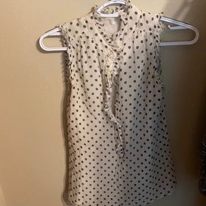 Polka dot sleeveless button up